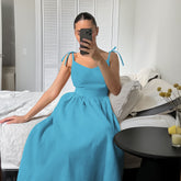 Gabi - Linen High Waist Dress